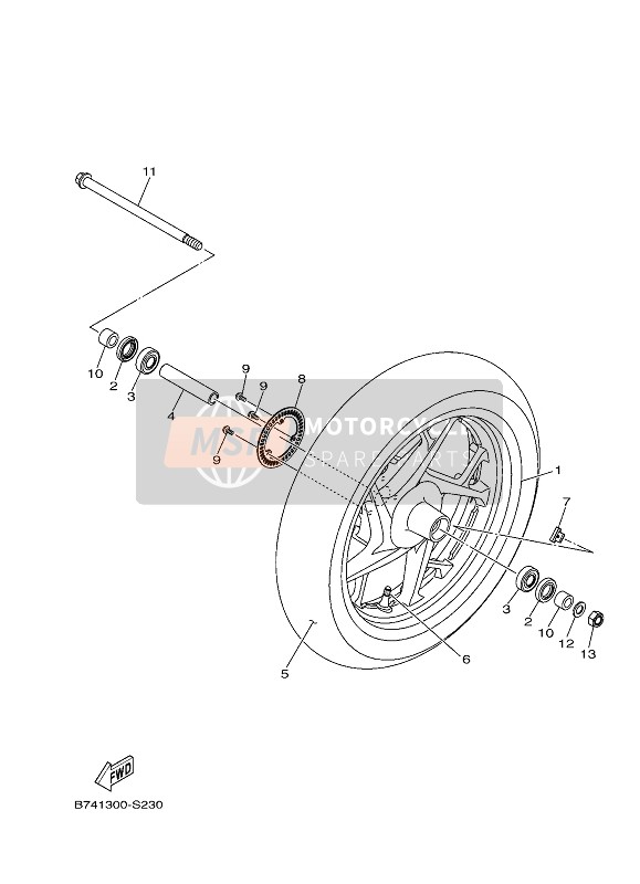 Yamaha XMAX 300 2021 FRONT WHEEL for a 2021 Yamaha XMAX 300